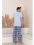Erkek Ekose Desenli Kısa Kol Pijama Takımı 3