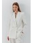 Keten Blazer Ceket Pantolon Takım Ekru 3