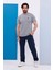 Erkek Battal Beden Açık Gri Bisiklet Yaka T-Shirt Alt-Üst Takımı - 130 1