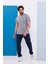 Erkek Battal Beden Açık Gri Bisiklet Yaka T-Shirt Alt-Üst Takımı - 130 2