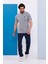Erkek Battal Beden Açık Gri Bisiklet Yaka T-Shirt Alt-Üst Takımı - 130 3