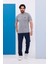 Erkek Battal Beden Açık Gri Bisiklet Yaka T-Shirt Alt-Üst Takımı - 130 6
