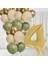 4 Yaş Retro Küf Yeşili Krom Gold Kum Beji Balon Seti Gold Rakam Doğum Günü Balonu Şık Parti Süsleme 1