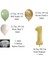 4 Yaş Retro Küf Yeşili Krom Gold Kum Beji Balon Seti Gold Rakam Doğum Günü Balonu Şık Parti Süsleme 2