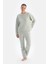 Açık Gri Kapitone Pijama Üstü 4