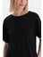 Siyah Bisiklet Yaka Kısa Kollu Modal Tişört 5