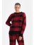 Kırmızı Ekoseli Polar Sweatshırt 1