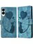 Galaxy S25 Kenar Kabartmalı Sevimli Kedi Tutucu Kapak Için Flip Case (Yurt Dışından) 1