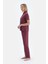 Bordo Basıc Gömlek Pantolon Pijama Takımı 3