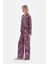 Mürdüm Şal Desenli Dokuma Pantolon Pijama Altı 3