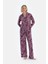 Mürdüm Şal Desenli Dokuma Pantolon Pijama Altı 4