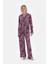 Mürdüm Şal Desenli Dokuma Pantolon Pijama Altı 5