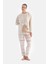 Ekru Geyikli Altı Metraj Baskılı Pijama Takımı 1