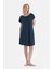 Indigo Bisiklet Yaka Kısa Kollu Gecelik 1