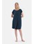 Indigo Bisiklet Yaka Kısa Kollu Gecelik 4