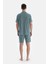 Multicolor Çizgili Gömlek Şort Pijama Takımı 2