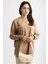 5415 -2 Iplik Ince Rahat, Basic Düz Kadın Uzun Sweatshirt 2