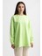 5415 -2 Iplik Ince Rahat, Basic Düz Kadın Uzun Sweatshirt 2