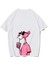 Unisex Oversize Pink Panther Pembe Panter T-Shirt Beyaz 1