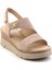 Bej Leather Kadın Sandalet K05299112702 3
