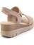 Bej Leather Kadın Sandalet K05299112702 4