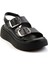 Siyah Leather Kadın Sandalet K05299117803 3