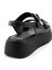 Siyah Leather Kadın Sandalet K05299117803 4