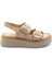 Bej Leather Kadın Sandalet K05299117803 1