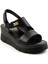 Siyah Leather Kadın Sandalet K05299112703 3
