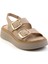 Bej Leather Kadın Sandalet K05299117803 3