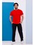 Erkek Battal Beden Kırmızı Bisiklet Yaka T-Shirt Alt-Üst Takımı - 101 1