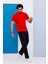 Erkek Battal Beden Kırmızı Bisiklet Yaka T-Shirt Alt-Üst Takımı - 101 5