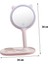 Kedi Kulaklı Telefon Standlı Yuvarlak Dokunmatik LED Ayarlı Masa Üstü Makyaj Aynası 4