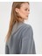 Kadın Mavi Basic EasySize Sweatshirt - Uzun Kollu, Basic Fit, Sertifikalı Organik Pamuk, Günlük ve Spor Sweat 5