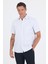 Beyaz-Mavi Sert Yaka Kısa Kol Cepli Comfort Fit Cls Gömlek 1004250260 1