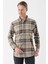 Uzun Kollu Ekoseli Gabardin Sert Yaka Cepli Garnili Casual Comfort Fit Gömlek 1004235112 3