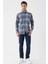 Uzun Kollu Ekoseli Gabardin Sert Yaka Cepli Garnili Casual Comfort Fit Gömlek 1004235112 4