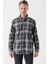 Uzun Kollu Ekoseli Gabardin Sert Yaka Cepli Garnili Casual Comfort Fit Gömlek 1004235112 3