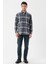 Uzun Kollu Ekoseli Gabardin Sert Yaka Cepli Garnili Casual Comfort Fit Gömlek 1004235112 2