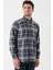 Uzun Kollu Ekoseli Gabardin Sert Yaka Cepli Garnili Casual Comfort Fit Gömlek 1004235112 4