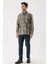 Uzun Kollu Ekoseli Gabardin Sert Yaka Cepli Garnili Casual Comfort Fit Gömlek 1004235110 5