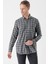 Uzun Kollu Ekoseli Gabardin Sert Yaka Cepli Casual Comfort Fit Gömlek 1004235113 2