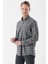 Uzun Kollu Ekoseli Gabardin Sert Yaka Cepli Casual Comfort Fit Gömlek 1004235113 4