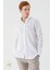 Beyaz Uzun Kollu Cepsiz Biyeli %100 Keten Klasik Comfort Fit Rahat Kesim Gömlek 1004240186 1