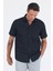 Siyah Kısa Kol Düz Bez Ayağı 041 Sert Yaka Classic Comfort Fit Gömlek 1004250258 3