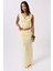 Katlama Bel Detay Maxi Sarı Etek 1