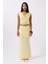 Katlama Bel Detay Maxi Sarı Etek 2