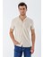Kısa Kollu Desenli Jakarlı Apaş Yaka Cepsiz Casual Slim Fit Dar Kesim Gömlek 1004230150 3