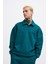 Erkek Basic Diagonal Polo Petrol Yeşili Sweatshirt 2