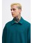 Erkek Basic Diagonal Polo Petrol Yeşili Sweatshirt 3